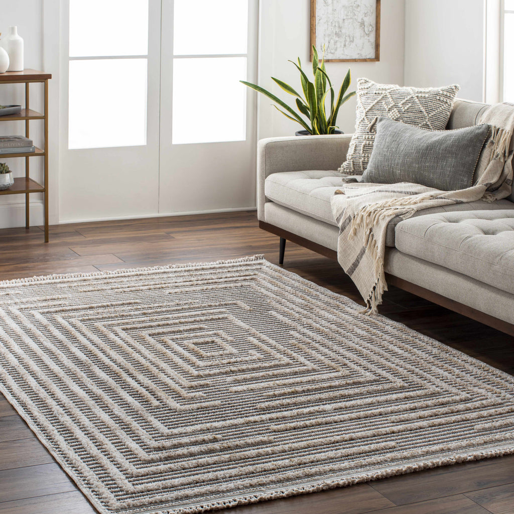 Hauteloom Lunao LUNAO Charcoal Machine Made Polyester Rug