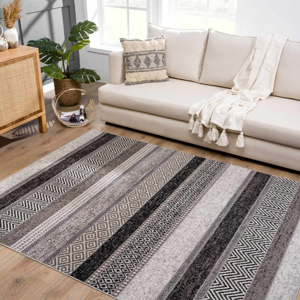 Hauteloom Middlestown MDDKA Black Machine Made Polyester Rug