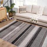 Hauteloom Middlestown MDDKA Black Machine Made Polyester Rug