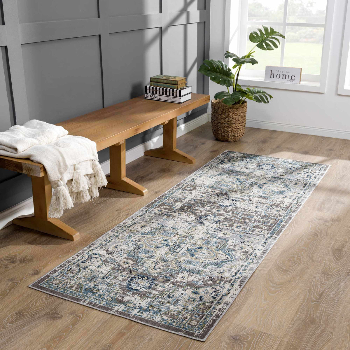 Hauteloom Johnstonville JO Cream Machine Made Polyester Rug