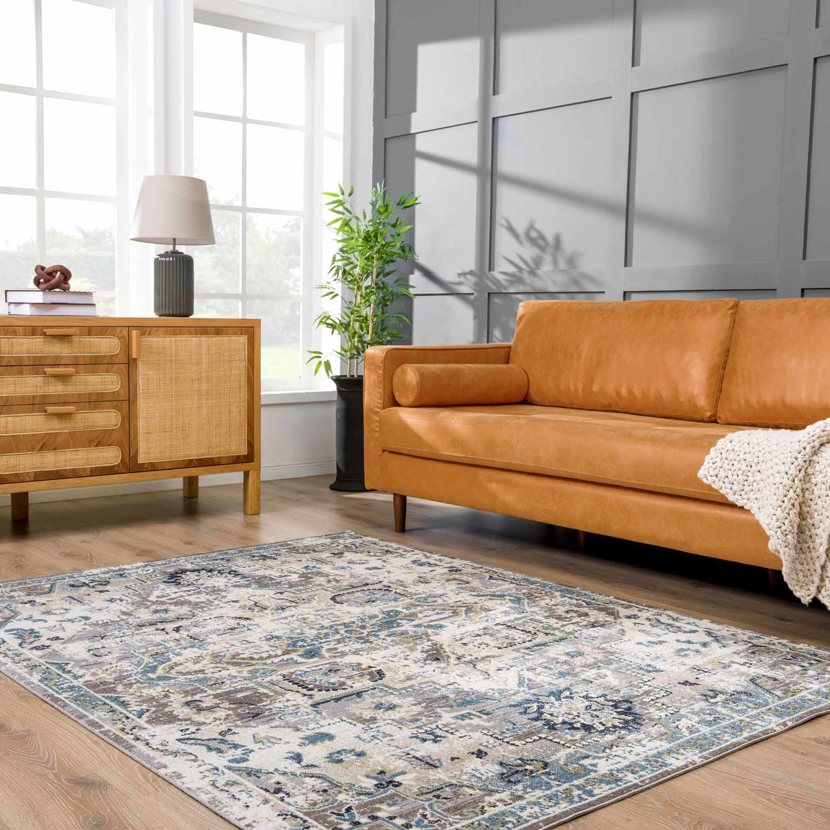 Hauteloom Johnstonville JO Cream Machine Made Polyester Rug