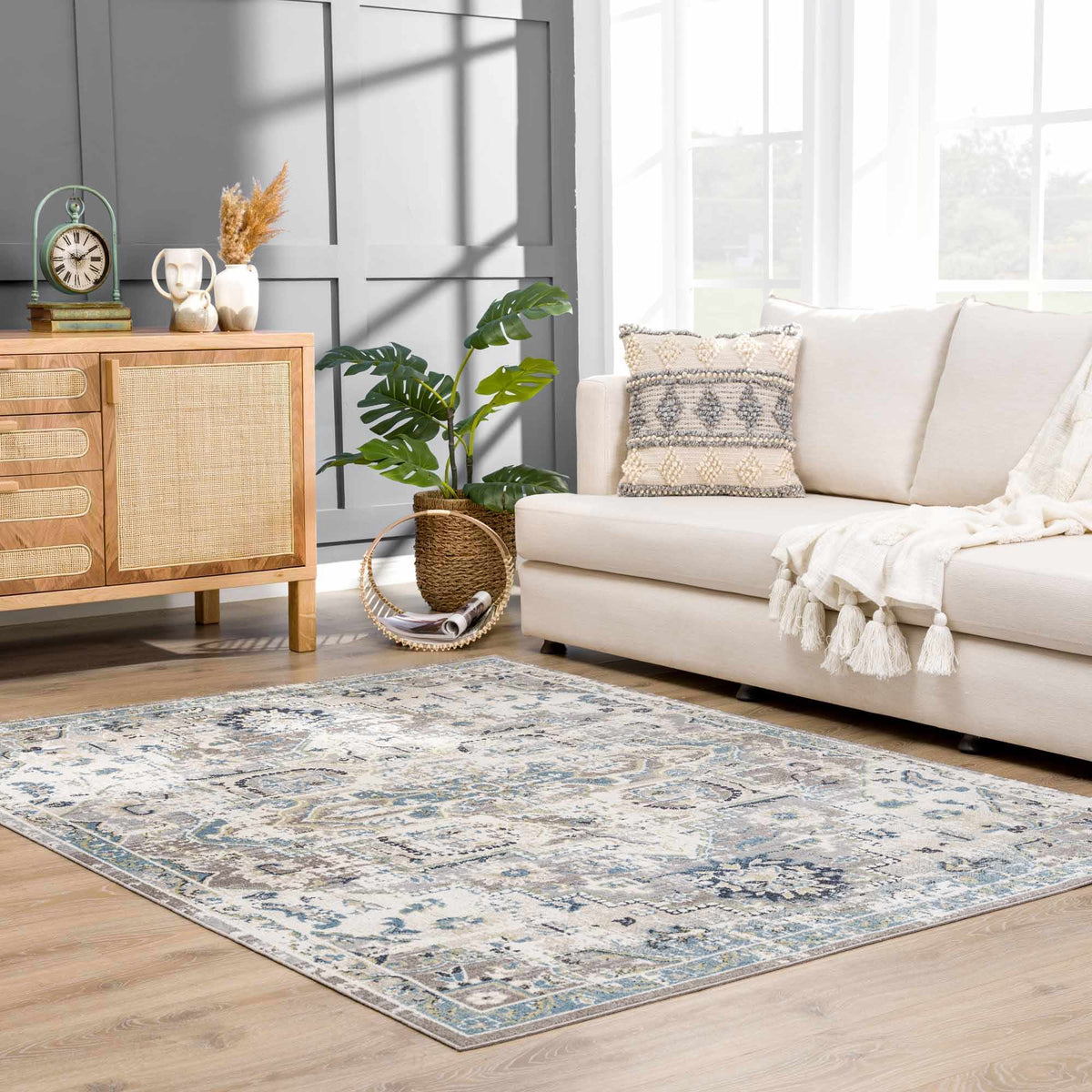Hauteloom Johnstonville JO Cream Machine Made Polyester Rug