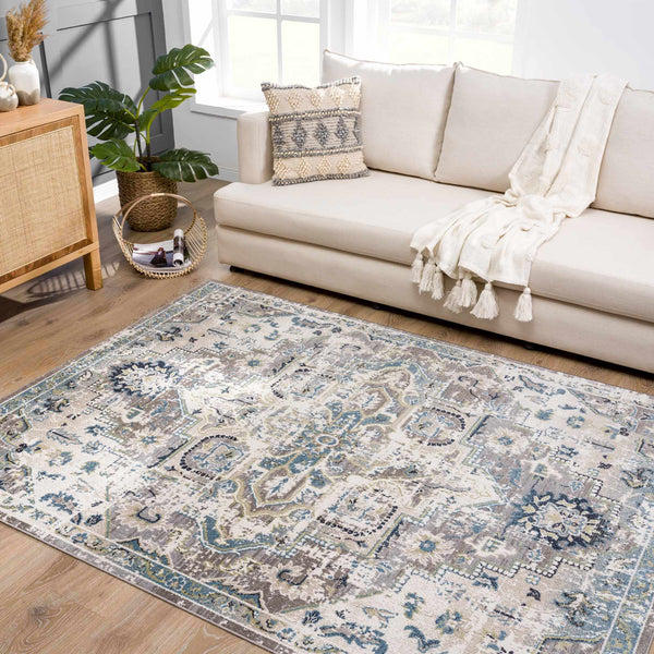 Hauteloom Johnstonville JO Cream Machine Made Polyester Rug