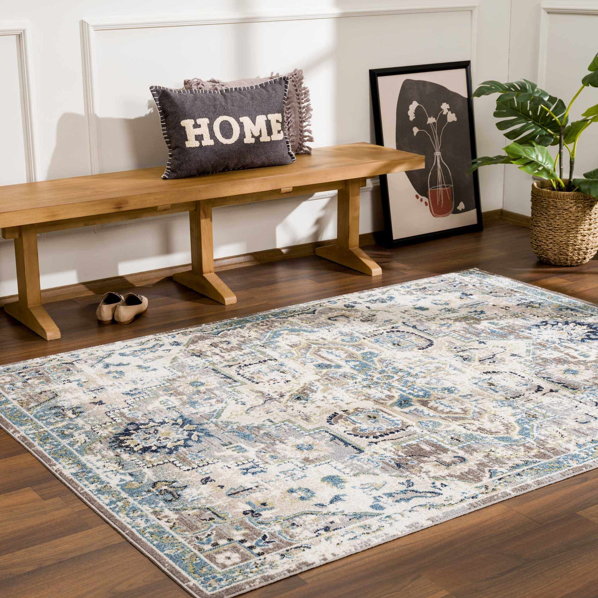 Hauteloom Johnstonville JO Cream Machine Made Polyester Rug