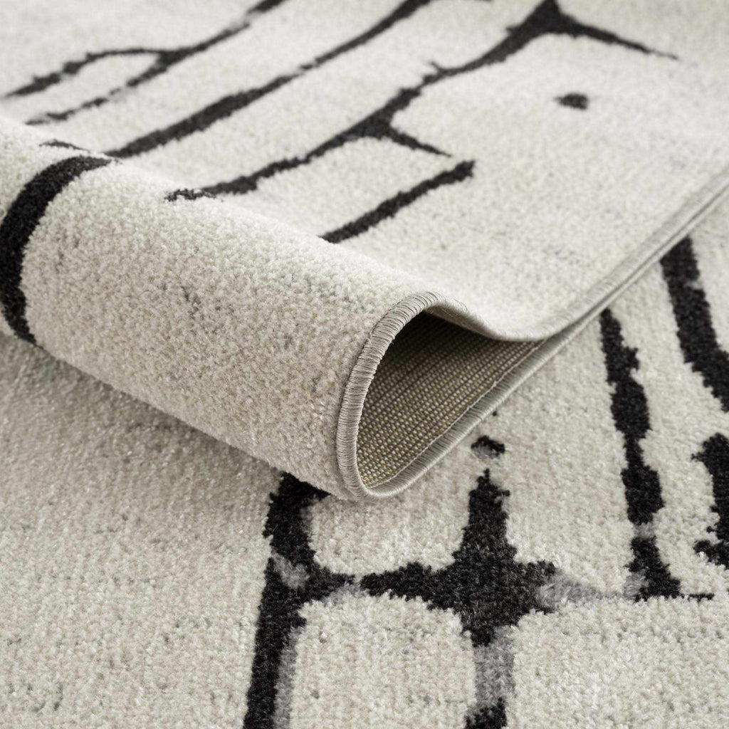 Hauteloom Maguyam MAGU Black Machine Made Polyester Rug