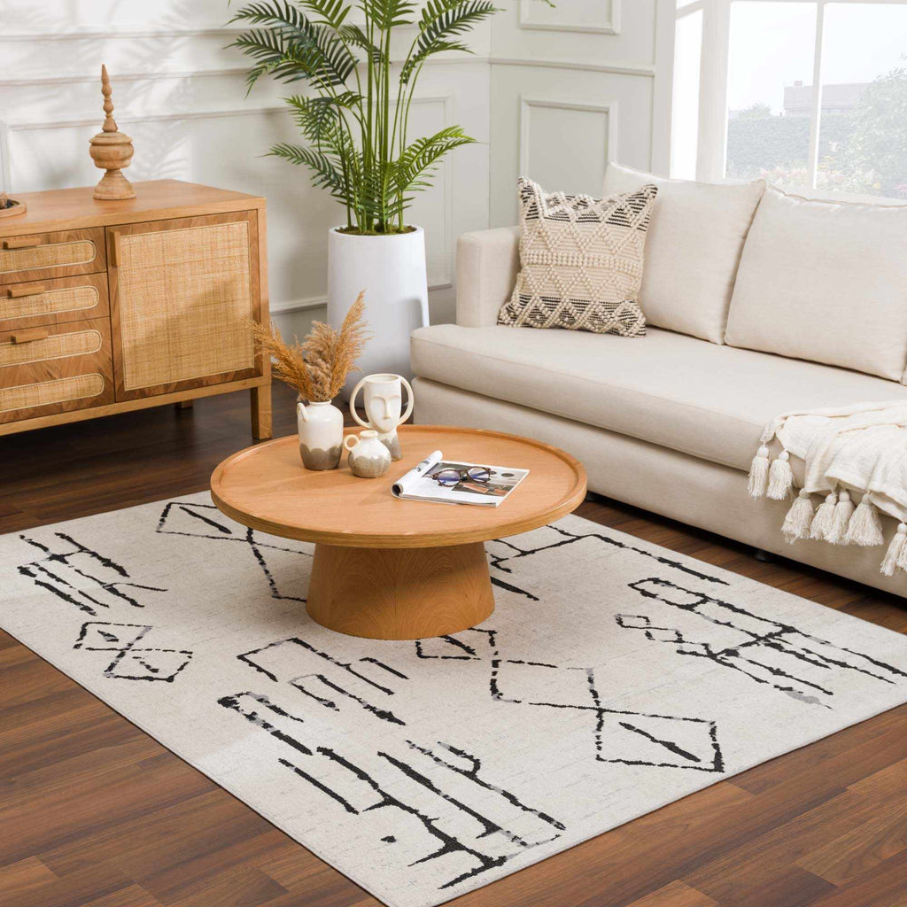 Hauteloom Maguyam MAGU Black Machine Made Polyester Rug