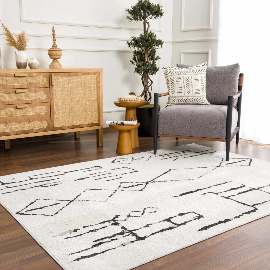 Hauteloom Maguyam MAGU Black Machine Made Polyester Rug