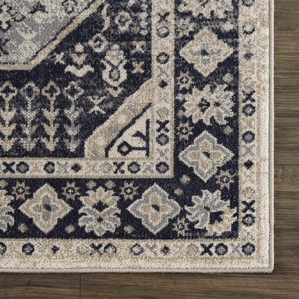 Hauteloom Rebe RBRG Black Machine Made Polyester Rug