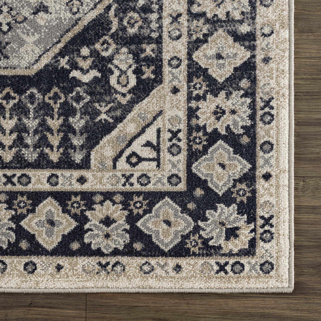 Hauteloom Rebe RBRG Black Machine Made Polyester Rug