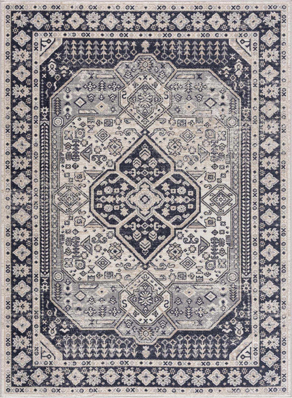 Hauteloom Rebe RBRG Black Machine Made Polyester Rug