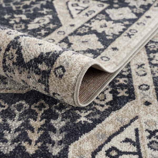 Hauteloom Rebe RBRG Black Machine Made Polyester Rug