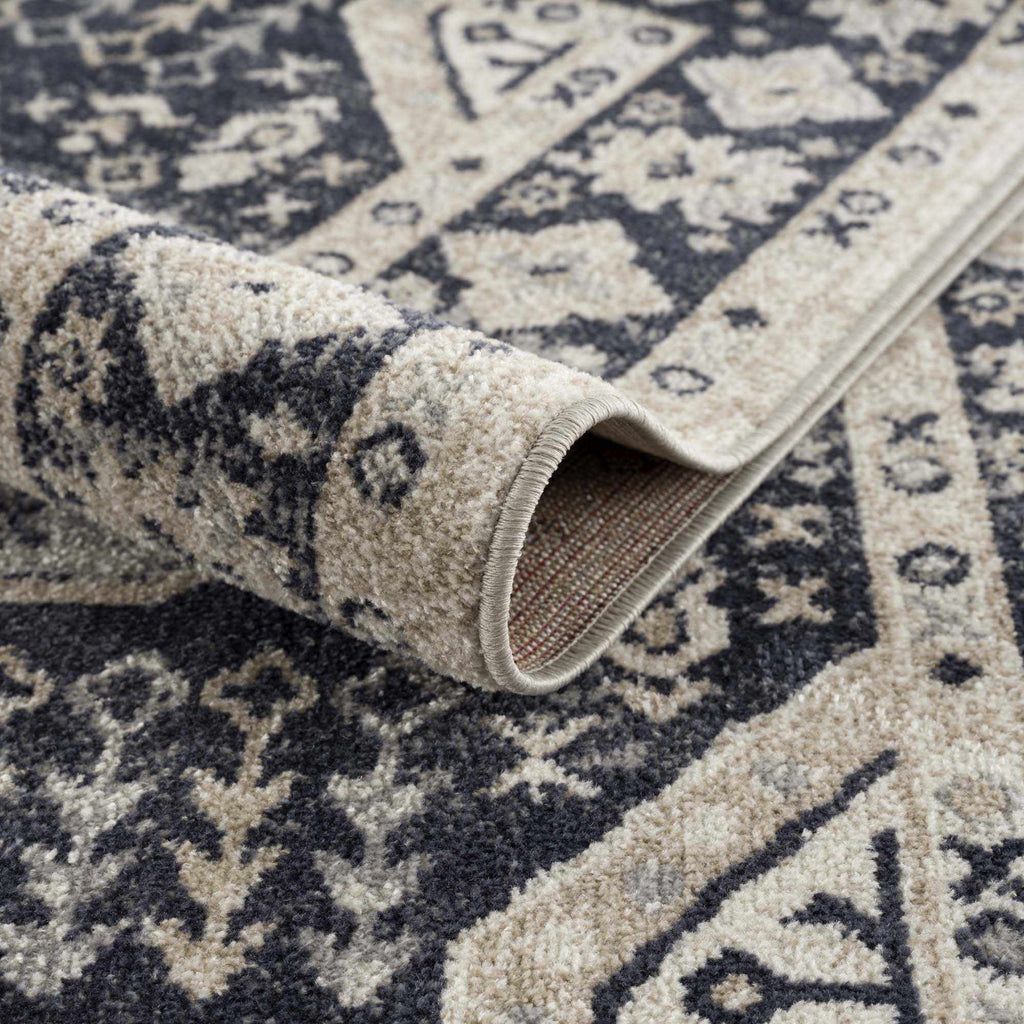 Hauteloom Rebe RBRG Black Machine Made Polyester Rug