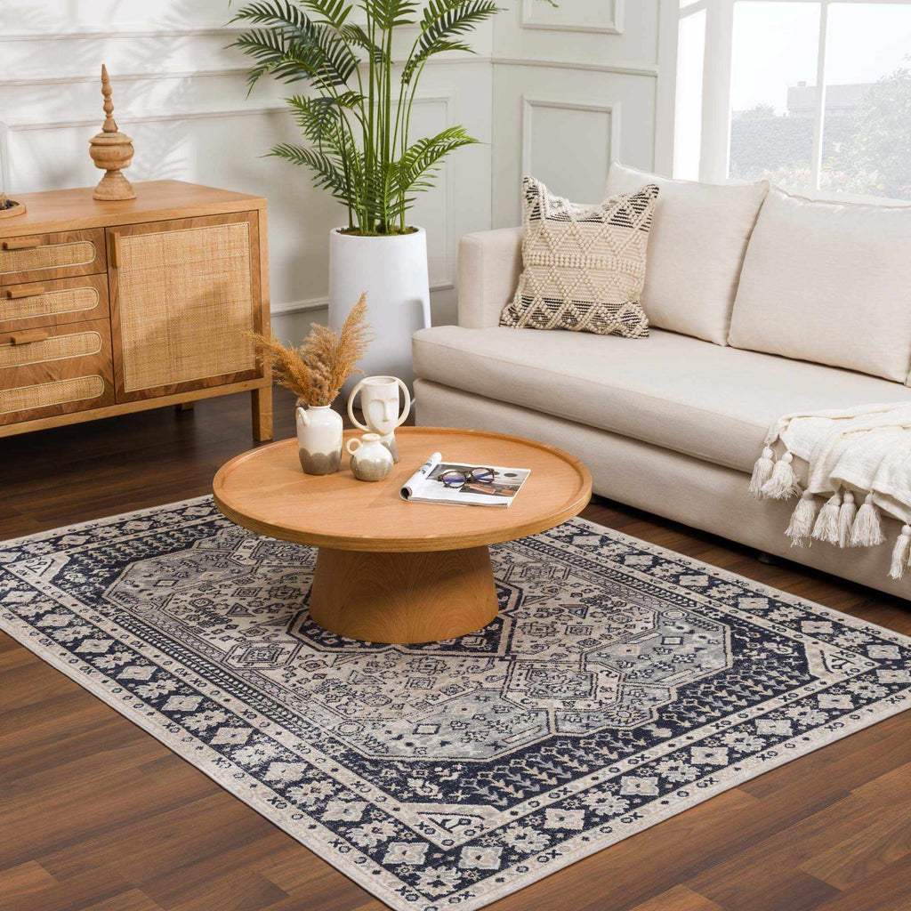 Hauteloom Rebe RBRG Black Machine Made Polyester Rug