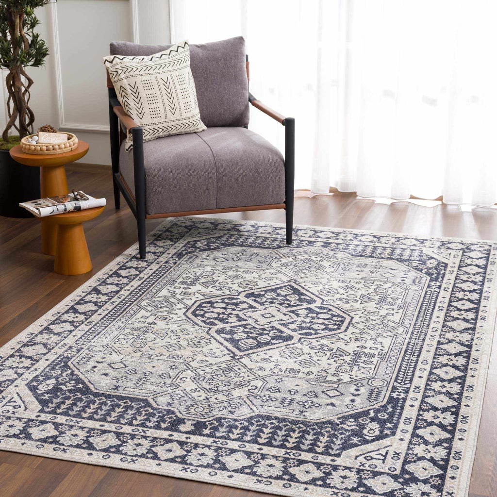 Hauteloom Rebe RBRG Black Machine Made Polyester Rug