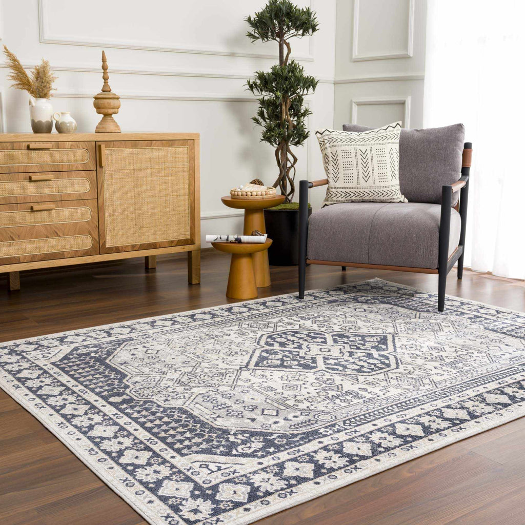 Hauteloom Rebe RBRG Black Machine Made Polyester Rug