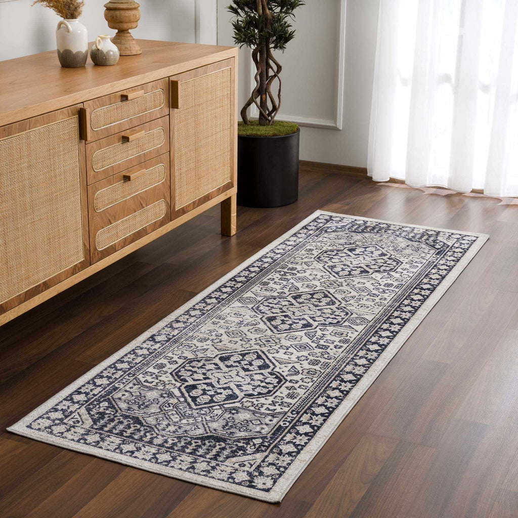 Hauteloom Rebe RBRG Black Machine Made Polyester Rug