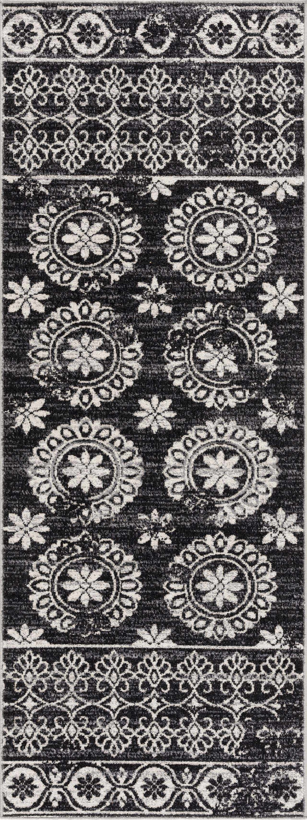 Hauteloom Kahramankazan KAHR Black Machine Made Polyester Rug