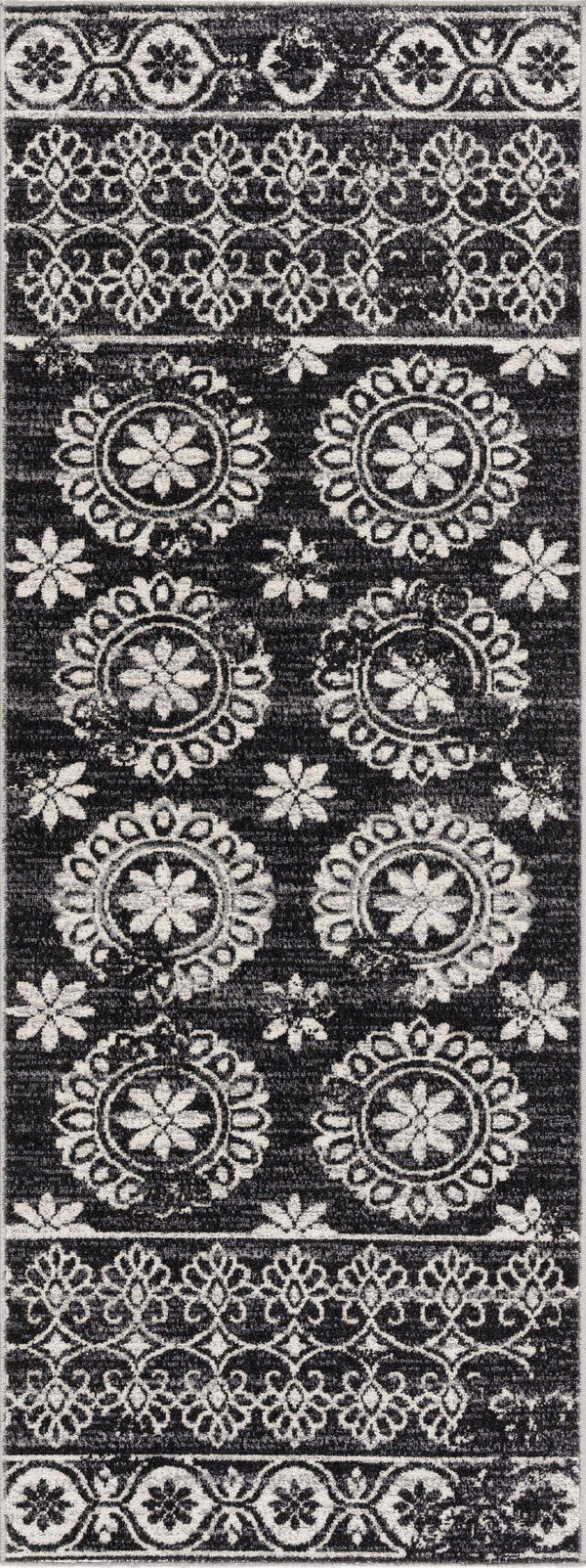 Hauteloom Kahramankazan KAHR Black Machine Made Polyester Rug