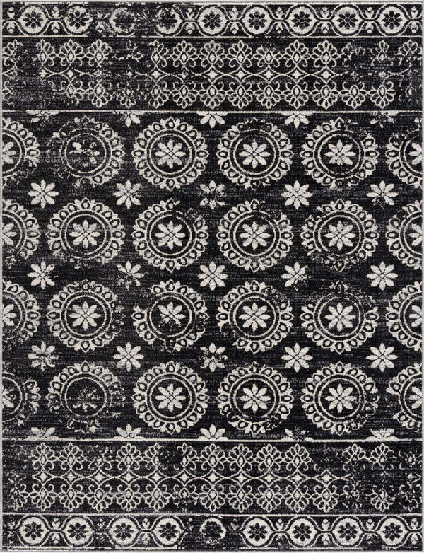 Hauteloom Kahramankazan KAHR Black Machine Made Polyester Rug