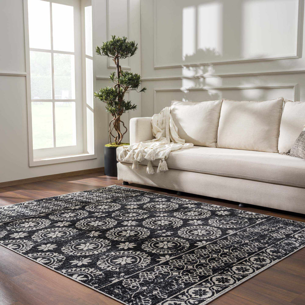 Hauteloom Kahramankazan KAHR Black Machine Made Polyester Rug