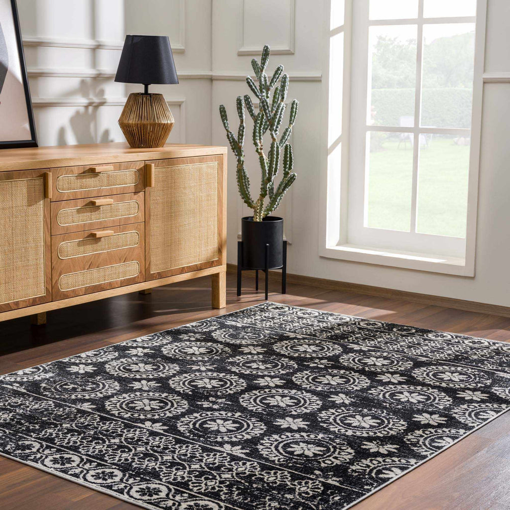 Hauteloom Kahramankazan KAHR Black Machine Made Polyester Rug