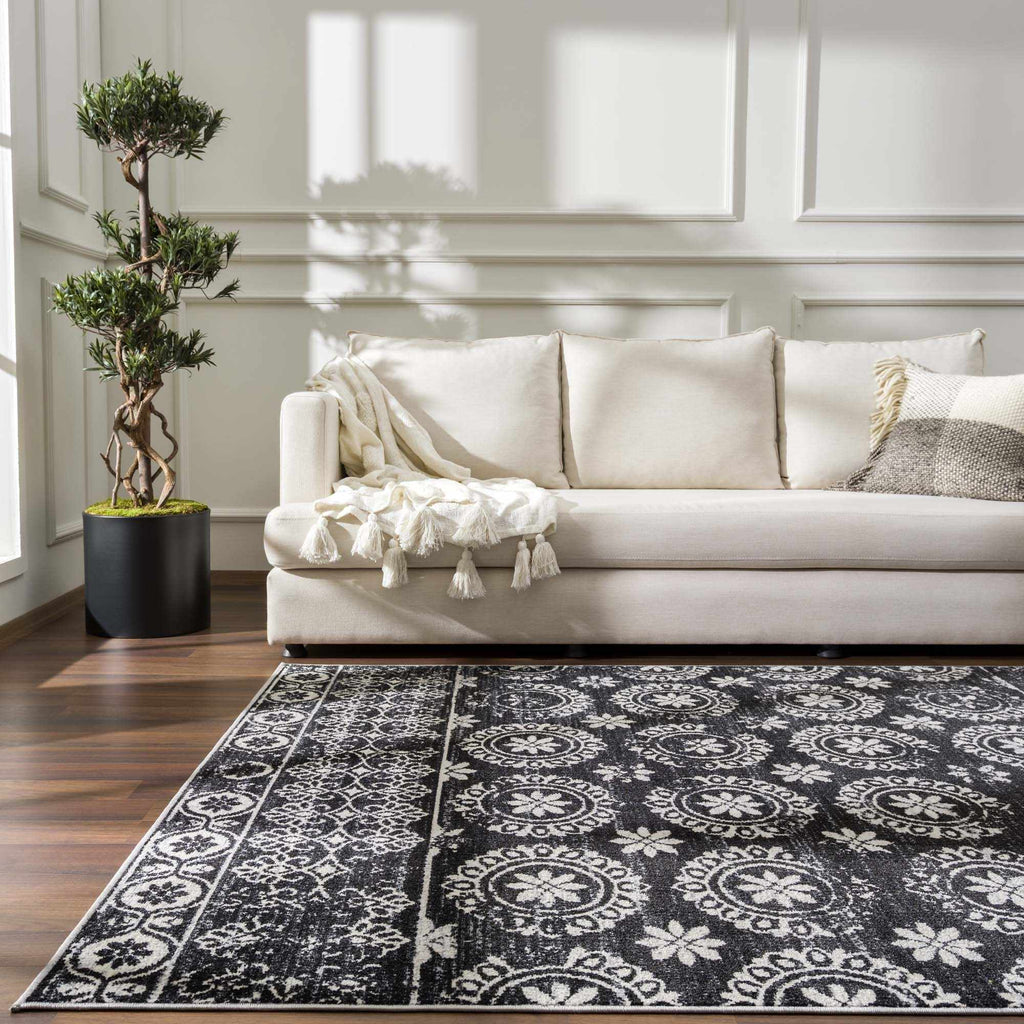 Hauteloom Kahramankazan KAHR Black Machine Made Polyester Rug