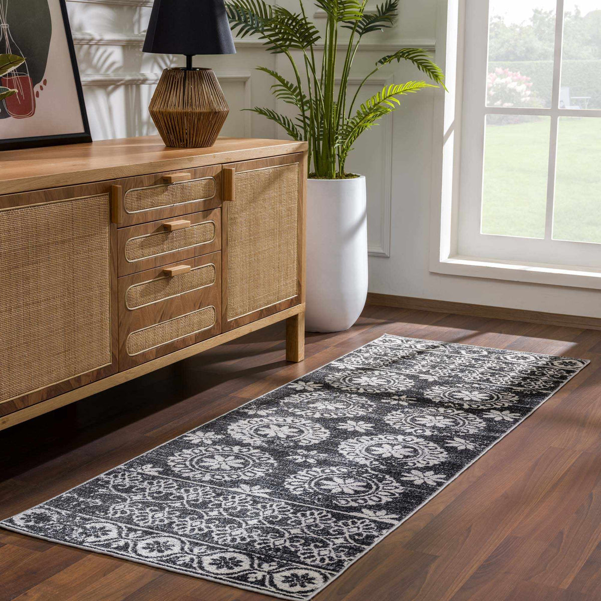 Hauteloom Kahramankazan KAHR Black Machine Made Polyester Rug