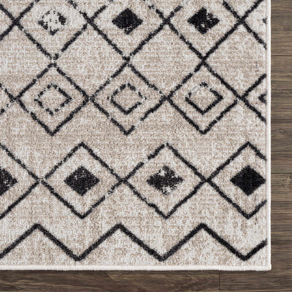 Hauteloom Joppatowne JOPP Black Machine Made Polyester Rug