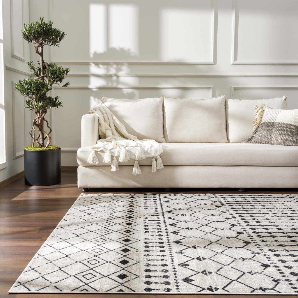 Hauteloom Joppatowne JOPP Black Machine Made Polyester Rug
