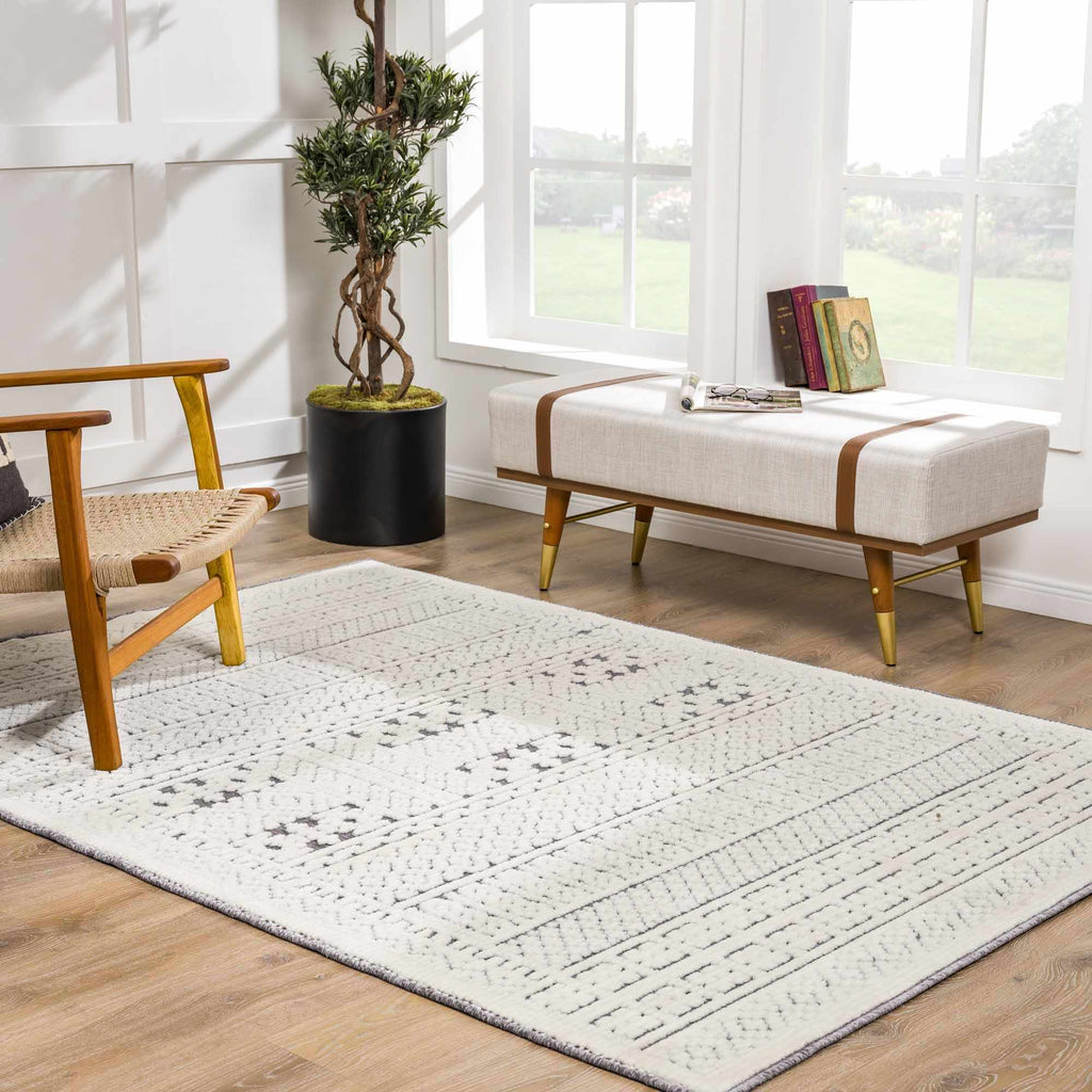 Hauteloom Bahar SLYBBAHARA2 Off White Machine Made Polypropylene Rug