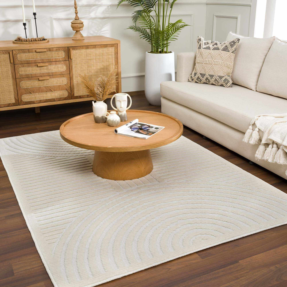 Hauteloom Deron SLYBDERONA1 White Machine Made Polypropylene Rug