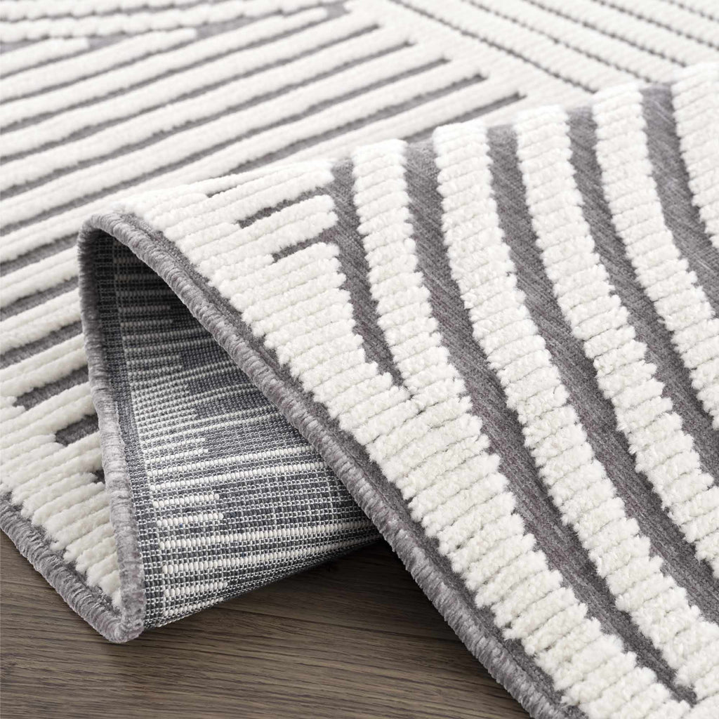 Hauteloom Deron SLYBDERONA3 Gray Machine Made Polypropylene Rug
