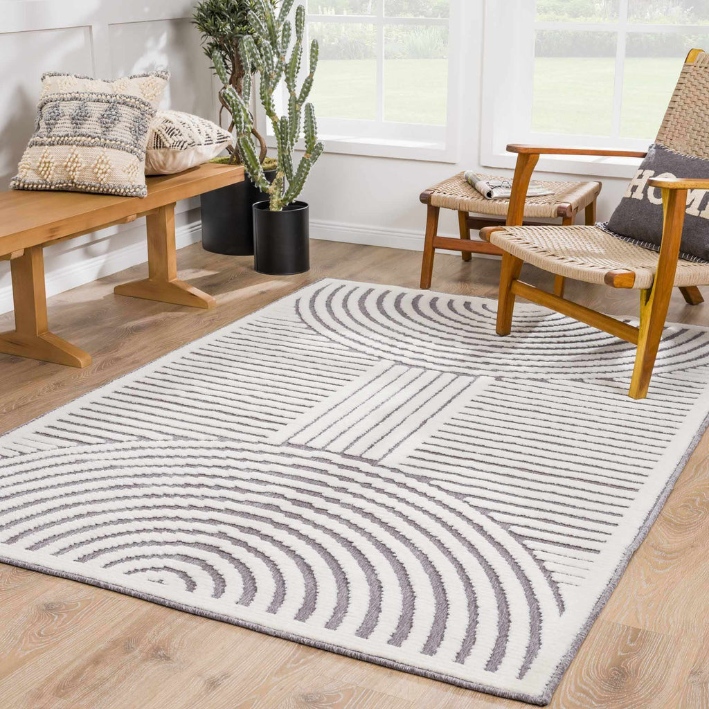 Hauteloom Deron SLYBDERONA3 Gray Machine Made Polypropylene Rug