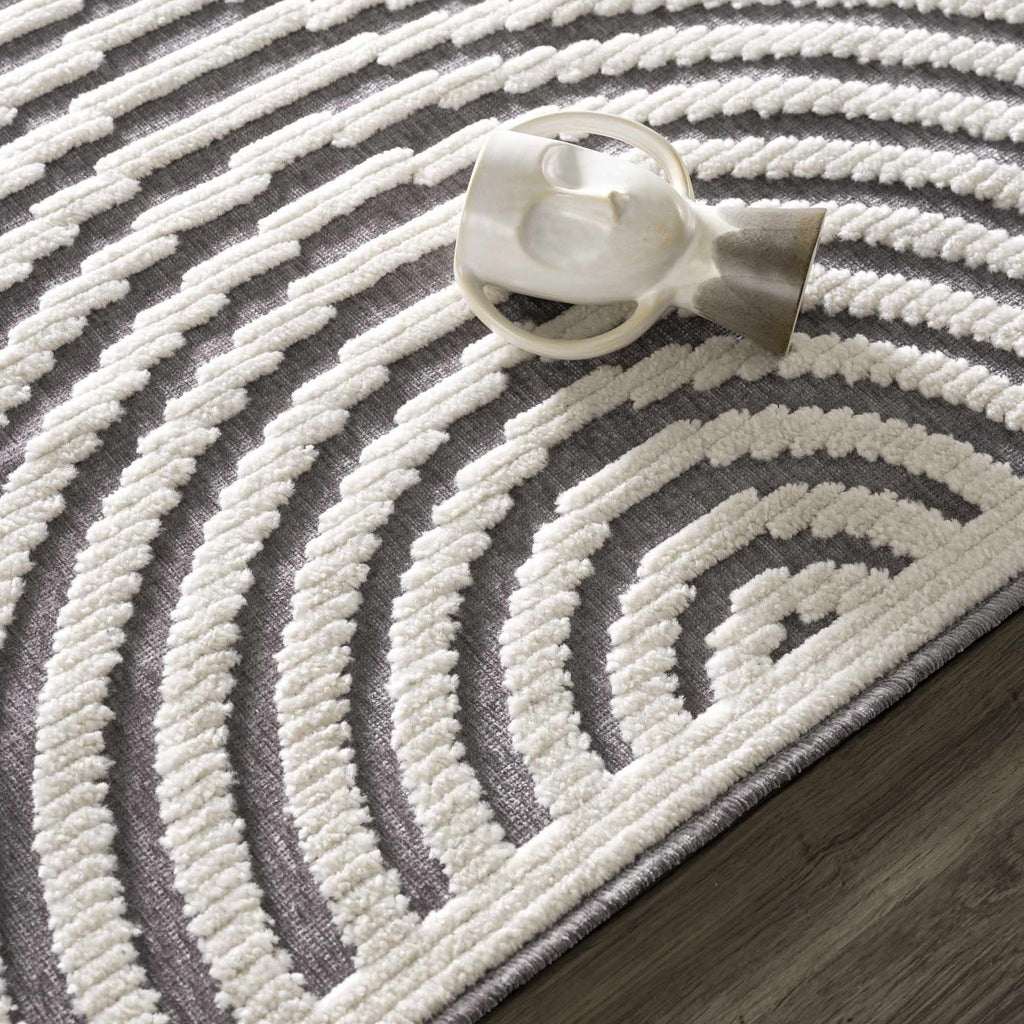 Hauteloom Deron SLYBDERONA3 Gray Machine Made Polypropylene Rug