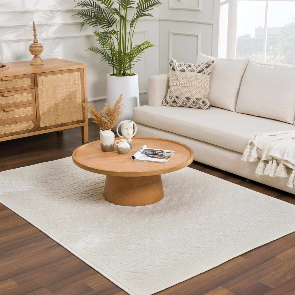 Hauteloom Fadey SLYBFADEYA1 White Machine Made Polypropylene Rug