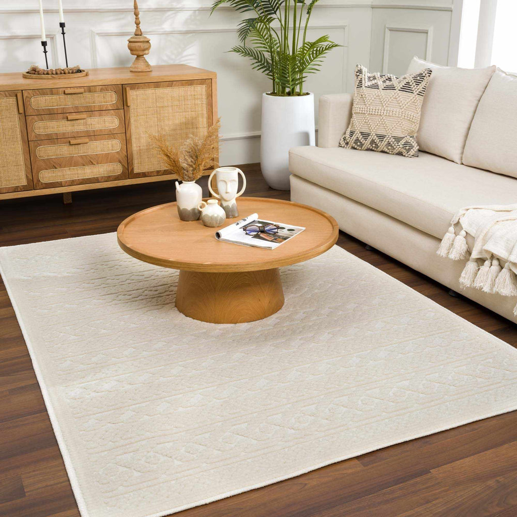 Hauteloom Fadey SLYBFADEYA1 White Machine Made Polypropylene Rug