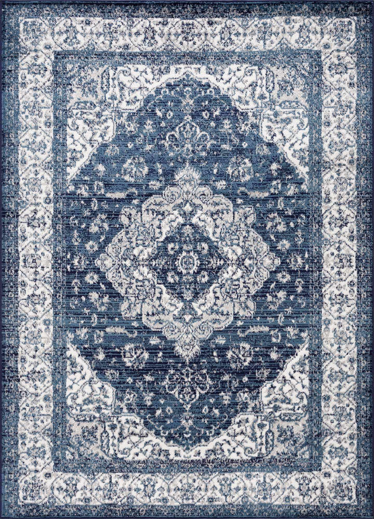 Hauteloom Billy SMNCBILLYA1 Navy Machine Made Polypropylene Rug