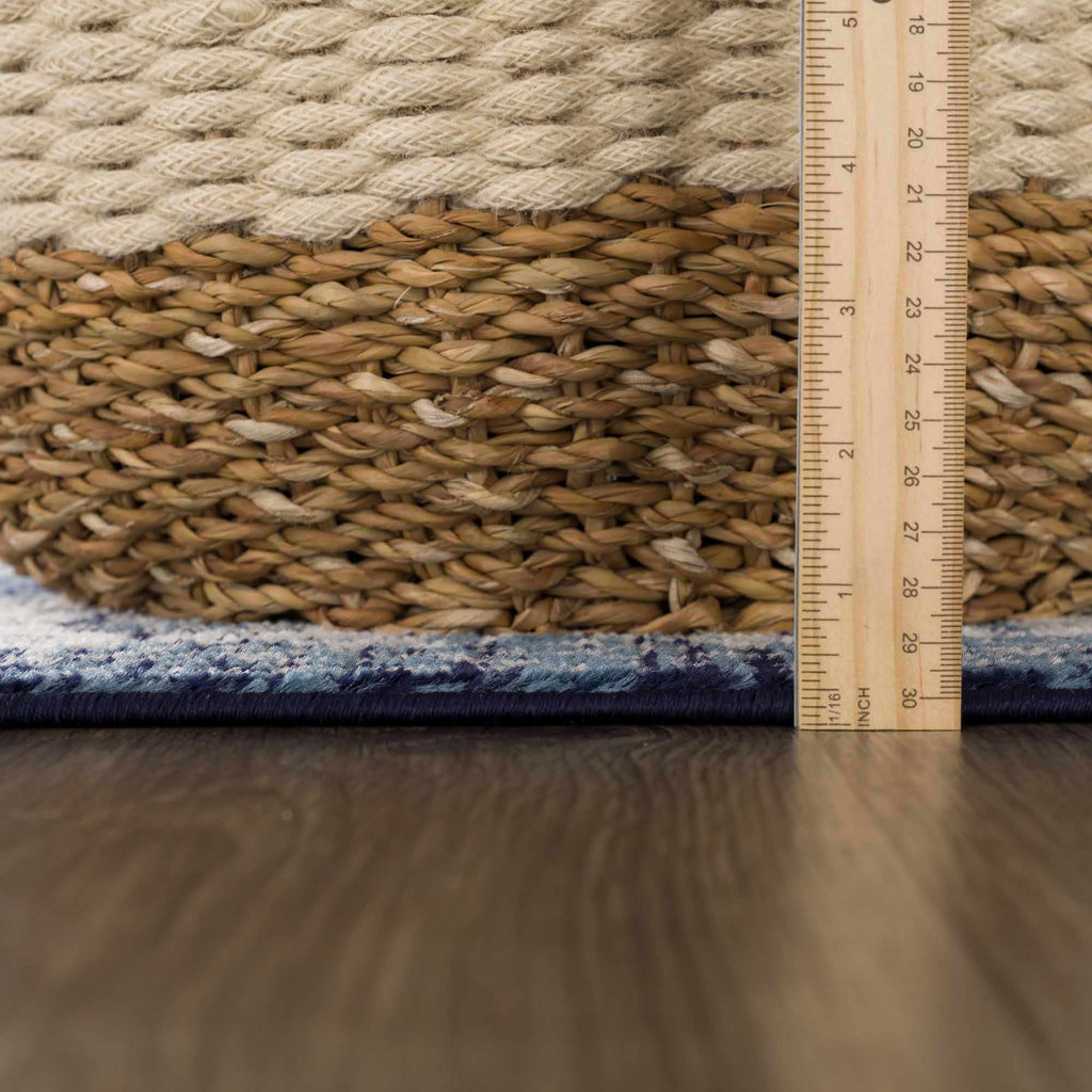 Hauteloom Billy SMNCBILLYA1 Navy Machine Made Polypropylene Rug