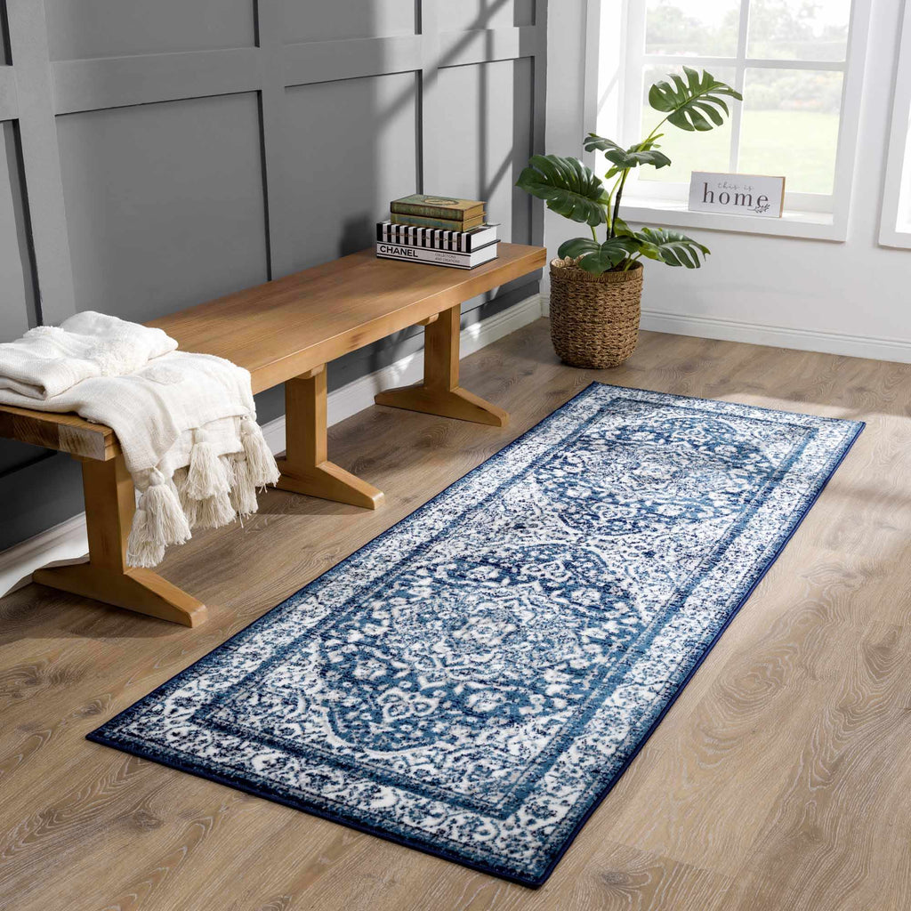 Hauteloom Billy SMNCBILLYA1 Navy Machine Made Polypropylene Rug