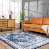 Hauteloom Billy SMNCBILLYA1 Navy Machine Made Polypropylene Rug