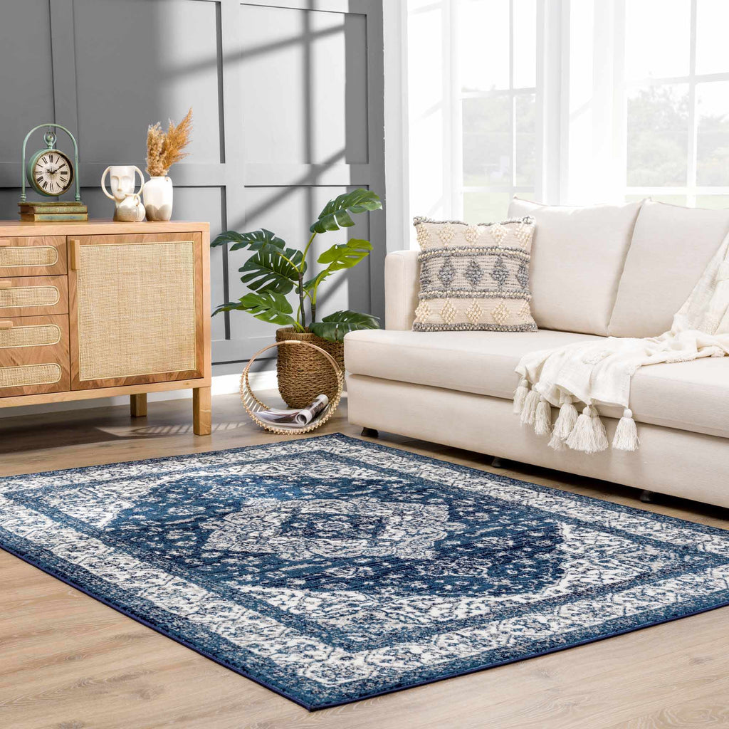 Hauteloom Billy SMNCBILLYA1 Navy Machine Made Polypropylene Rug