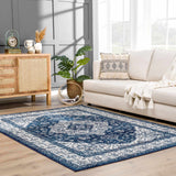 Hauteloom Billy SMNCBILLYA1 Navy Machine Made Polypropylene Rug