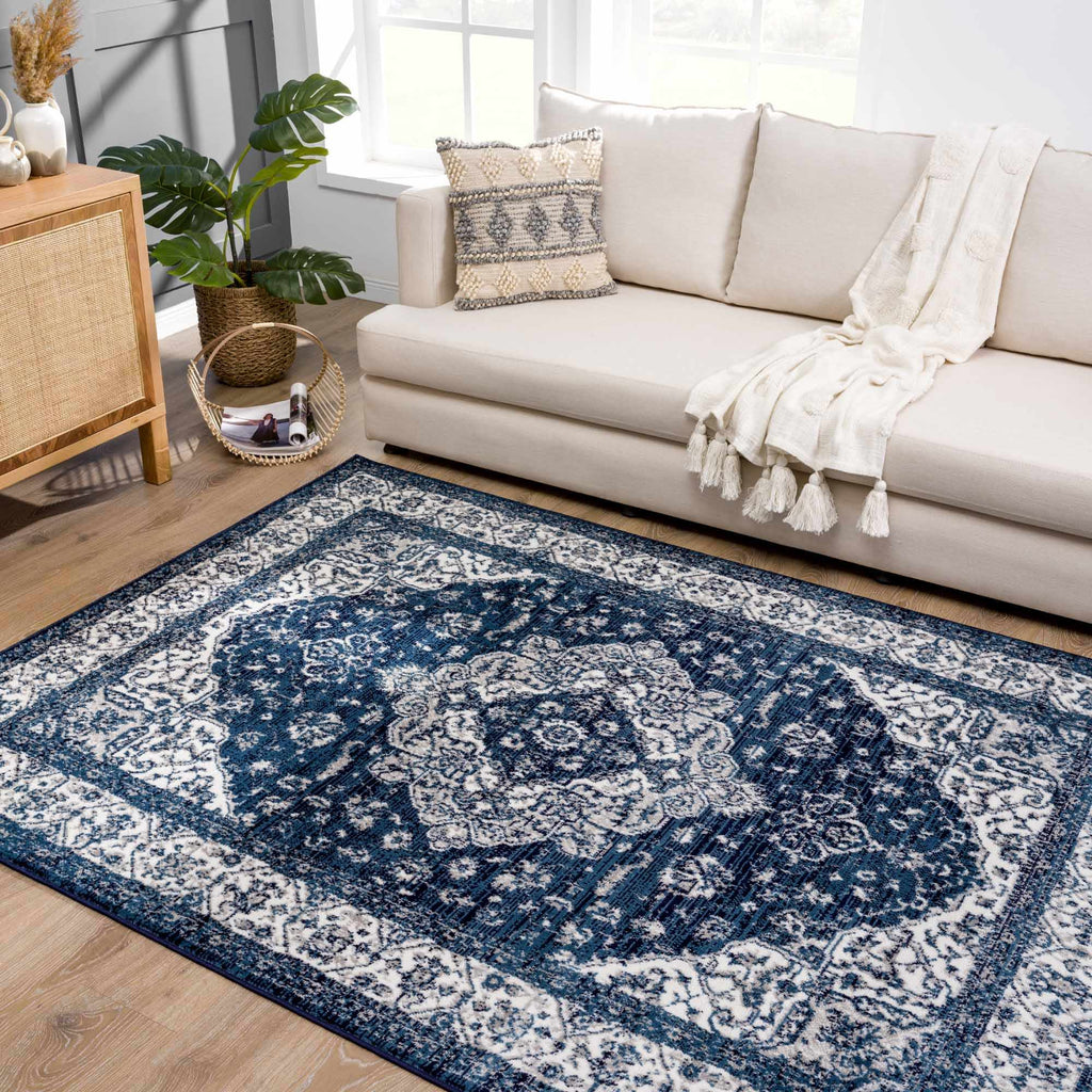 Hauteloom Billy SMNCBILLYA1 Navy Machine Made Polypropylene Rug
