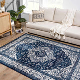 Hauteloom Billy SMNCBILLYA1 Navy Machine Made Polypropylene Rug