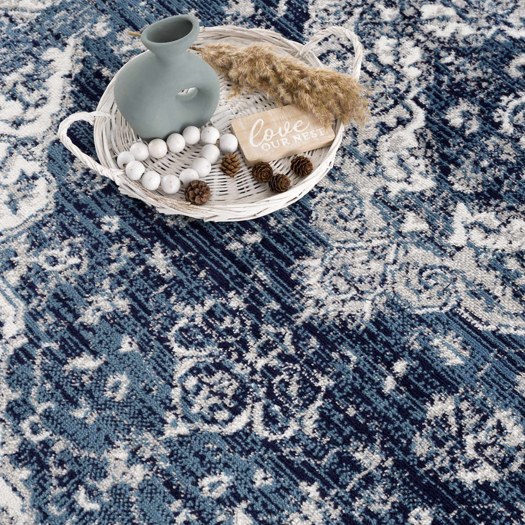 Hauteloom Billy SMNCBILLYA1 Navy Machine Made Polypropylene Rug