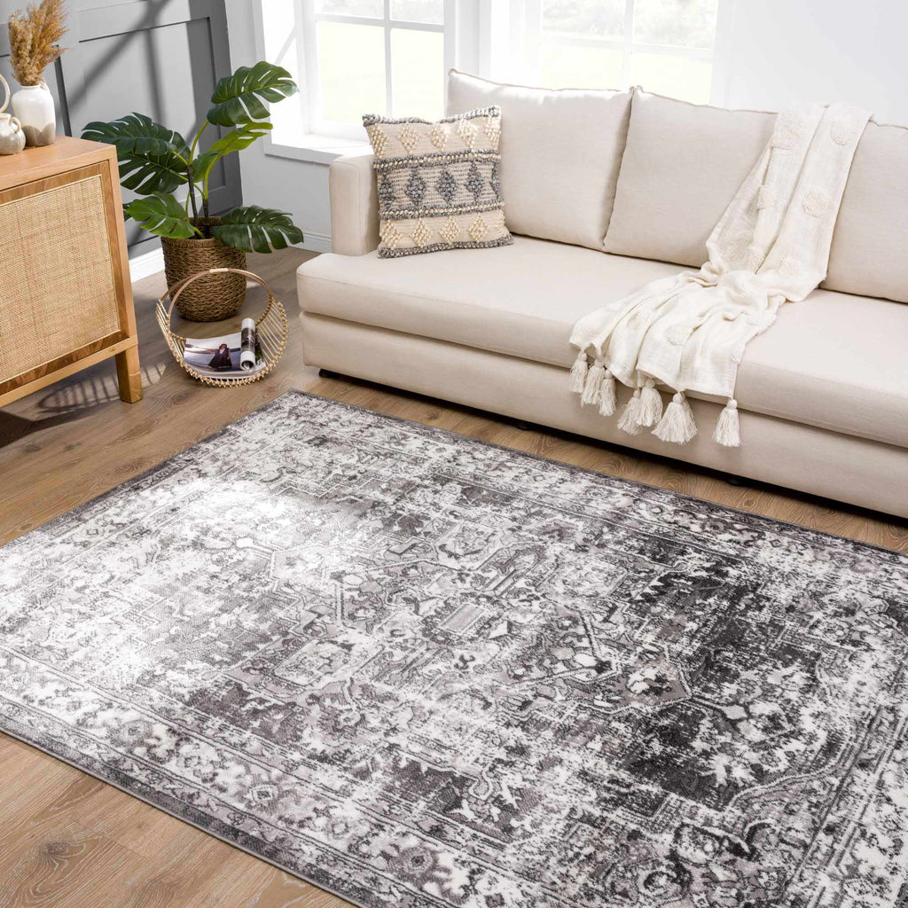 Hauteloom Eddie SMNCEDDIEA1 Medium Gray Machine Made Polypropylene Rug