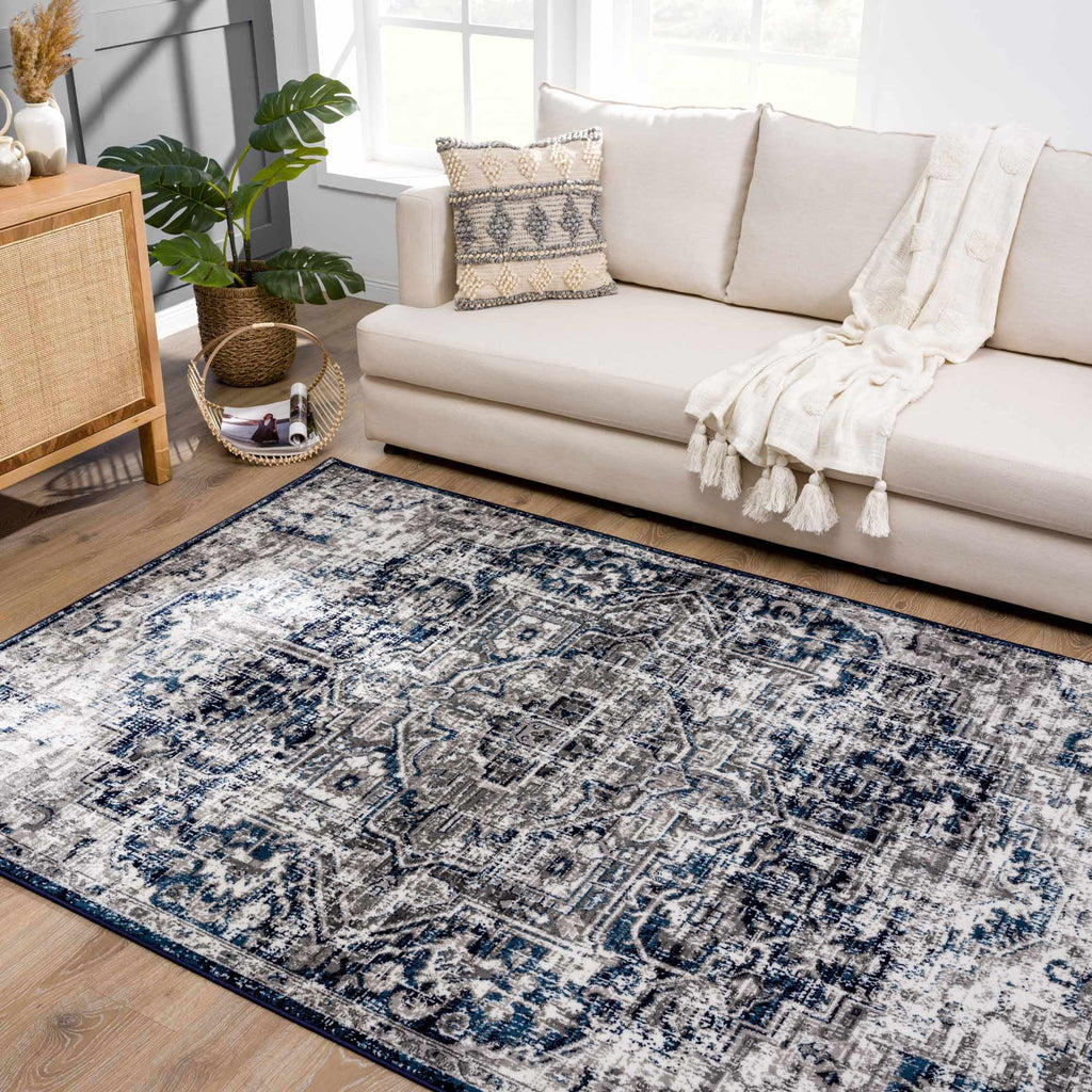 Hauteloom Buenaventura SMNCBUENBA1 Navy Machine Made Polypropylene Rug