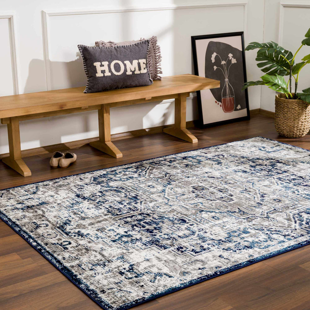 Hauteloom Buenaventura SMNCBUENBA1 Navy Machine Made Polypropylene Rug