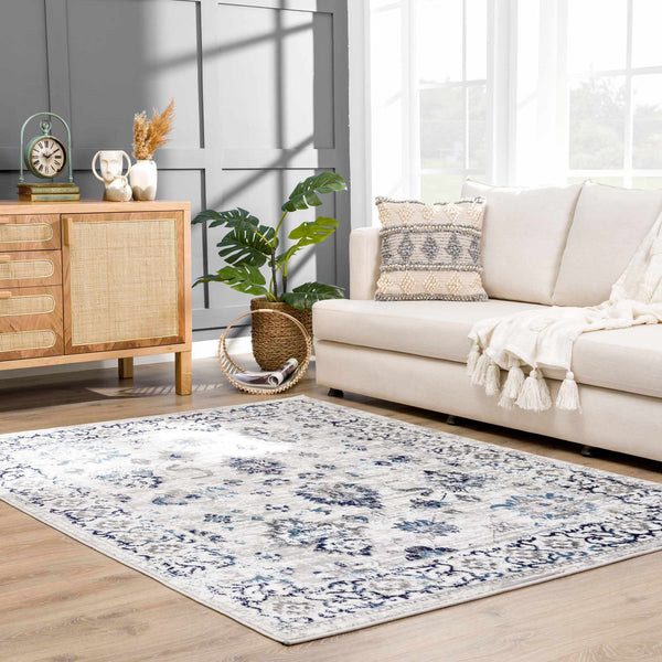 Hauteloom Duena SMNCDUENAA1 Light Gray Machine Made Polypropylene Rug