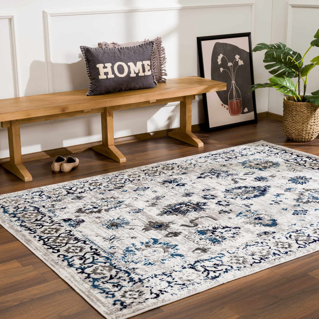 Hauteloom Duena SMNCDUENAA1 Light Gray Machine Made Polypropylene Rug